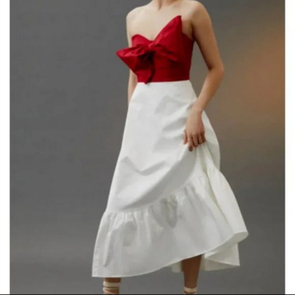 anthropologie bow tie maxi dress